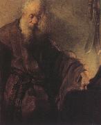REMBRANDT Harmenszoon van Rijn St Paul at his Writing-Desk (mk33) oil painting on canvas